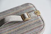 Small Dior Travel Vanity Case Multicolor Striped Embroidery S5529 24x17x13.5cm - 2