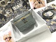 Small Dior Travel Vanity Case Gray Cannage Lambskin S5488 Size 18.5x13x10.5cm - 5