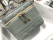 Small Dior Travel Vanity Case Gray Cannage Lambskin S5488 Size 18.5x13x10.5cm - 4