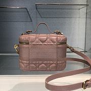 Small Dior Travel Vanity Case Warm Taupe Cannage Lambskin S5488 Size 18.5x13x10.5cm - 5