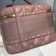 Small Dior Travel Vanity Case Warm Taupe Cannage Lambskin S5488 Size 18.5x13x10.5cm - 3