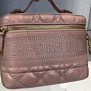 Small Dior Travel Vanity Case Warm Taupe Cannage Lambskin S5488 Size 18.5x13x10.5cm - 2