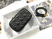 Small Dior Travel Vanity Case Black Cannage Lambskin S5488 Size 18.5x13x10.5cm - 3