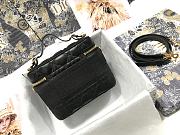 Small Dior Travel Vanity Case Black Cannage Lambskin S5488 Size 18.5x13x10.5cm - 6