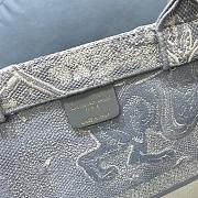 Small Dior Book Tote Gray Toile de Jouy Embroidery M1296 Size 41.5x34.5x16cm - 3