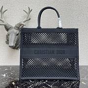 Dior Book Tote Black Mesh Emdroidery M1286 Size 41cm - 4
