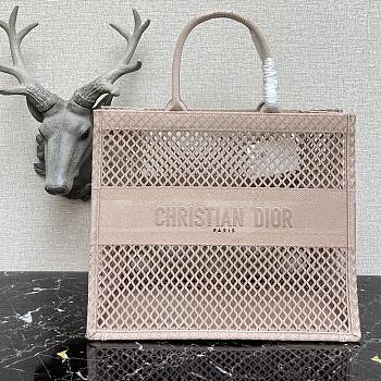 Dior Book Tote Pink Mesh Emdroidery M1286 Size 41cm