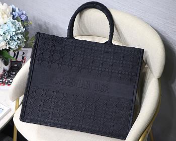 Dior Book Tote Black Cannage Emdroidery M1286 Size 41.5x32x5cm.