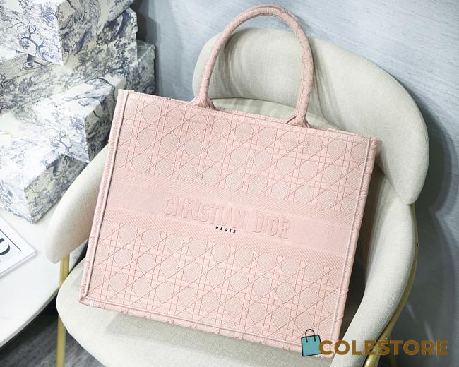 Dior Book Tote Beige Cannage Emdroidery M1286 Size 41.5x32x5cm. - 1