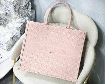 Dior Book Tote Beige Cannage Emdroidery M1286 Size 41.5x32x5cm.