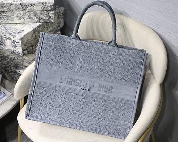 Dior Book Tote Blue Cannage Emdroidery M1286 Size 41.5x32x5cm.