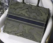 Dior Book Tote Green Camouflage Emdroidery M1286 Size 41.5x32x5cm. - 5