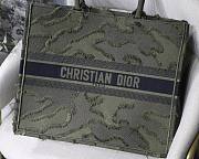 Dior Book Tote Green Camouflage Emdroidery M1286 Size 41.5x32x5cm. - 3
