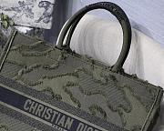 Dior Book Tote Green Camouflage Emdroidery M1286 Size 41.5x32x5cm. - 2