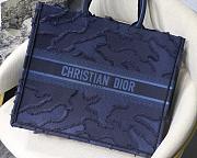 Dior Book Tote Blue Camouflage Emdroidery M1286 Size 41.5x32x5cm. - 2