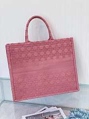 Small Dior Book Tote Rose Cannage Embroidery M1296 Size 36cm - 2
