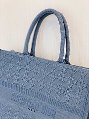 Small Dior Book Tote Blue Cannage Embroidery M1296 Size 36cm - 2