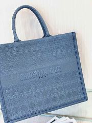 Small Dior Book Tote Blue Cannage Embroidery M1296 Size 36cm - 3