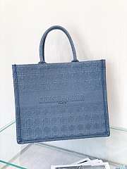 Small Dior Book Tote Blue Cannage Embroidery M1296 Size 36cm - 4