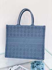 Small Dior Book Tote Blue Cannage Embroidery M1296 Size 36cm - 5