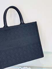 Small Dior Book Tote Dark Blue Cannage Embroidery M1296 Size 36cm - 6