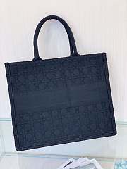 Small Dior Book Tote Dark Blue Cannage Embroidery M1296 Size 36cm - 4