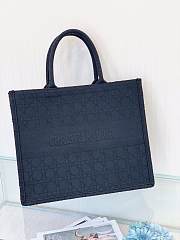 Small Dior Book Tote Dark Blue Cannage Embroidery M1296 Size 36cm - 2