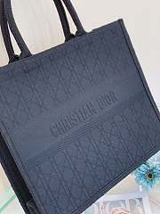 Small Dior Book Tote Dark Blue Cannage Embroidery M1296 Size 36cm - 3