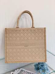 Small Dior Book Tote Beige Cannage Embroidery M1296 Size 36cm - 1
