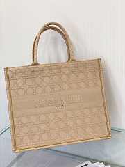 Small Dior Book Tote Beige Cannage Embroidery M1296 Size 36cm - 6