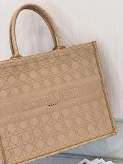 Small Dior Book Tote Beige Cannage Embroidery M1296 Size 36cm - 3