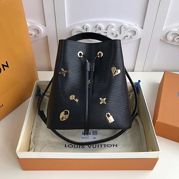 Louis Vuitton Néonoé Epi Leather Love Lock In Black M53237 Size 26x26x17.5 cm