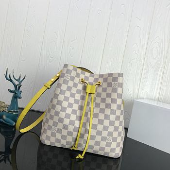 Lousi Vuitton Néonoé MM Damier Leather In Yellow M44020 Size 26cm