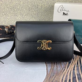 Celine Large Triomphe Bag Calfskin In Black 18737 Size 25x18x6cm