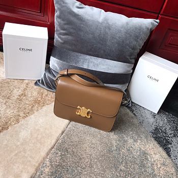 Ceiline Medium Triomphe Calfskin In Brown 18736 Size 22x16.5x7cm