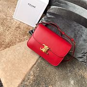 Ceiline Medium Triomphe Calfskin In Red 18736 Size 22x16.5x7cm - 1