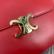 Ceiline Medium Triomphe Calfskin In Red 18736 Size 22x16.5x7cm - 3