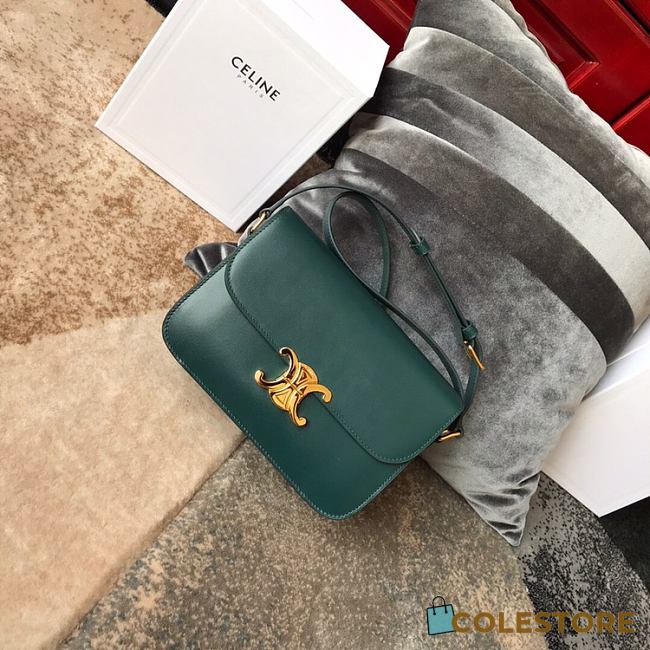 Ceiline Medium Triomphe Calfskin In Dark Green Color 18736 Size 22x16.5x7cm - 1