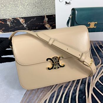 Celine Large Triomphe Bag Calfskin In Beige 18737 Size 25x18x6cm