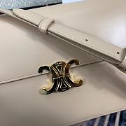 Celine Large Triomphe Bag Calfskin In Beige 18737 Size 25x18x6cm - 5