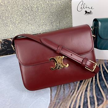 Celine Large Triomphe Bag Calfskin In Red 18737 Size 25x18x6cm