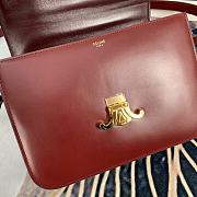Celine Large Triomphe Bag Calfskin In Red 18737 Size 25x18x6cm - 3