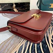 Celine Large Triomphe Bag Calfskin In Red 18737 Size 25x18x6cm - 5