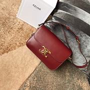 Ceiline Medium Triomphe Calfskin In Wine Red 18736 Size 22x16.5x7cm - 1