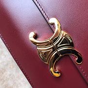 Ceiline Medium Triomphe Calfskin In Wine Red 18736 Size 22x16.5x7cm - 6