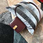 Ceiline Small Classic Box Calfskin In Wine 18918 Size 17cm - 4