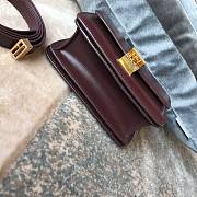 Ceiline Small Classic Box Calfskin In Wine 18918 Size 17cm - 2