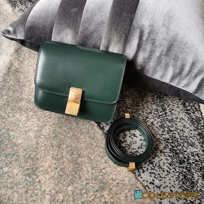 Ceiline Small Classic Box Calfskin In Dark Green 18918 Size 17cm - 1