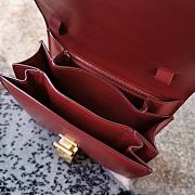 Ceiline Small Classic Box Calfskin In Red 18918 Size 17cm - 5
