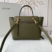 Ceiline Pico Belt Bag In Grained Calfskin Green 194263 Size 15x13x9 cm - 5